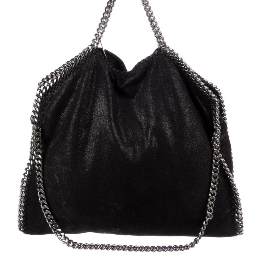 Stella McCartney Black Shoulder Bag with Silver Chain
